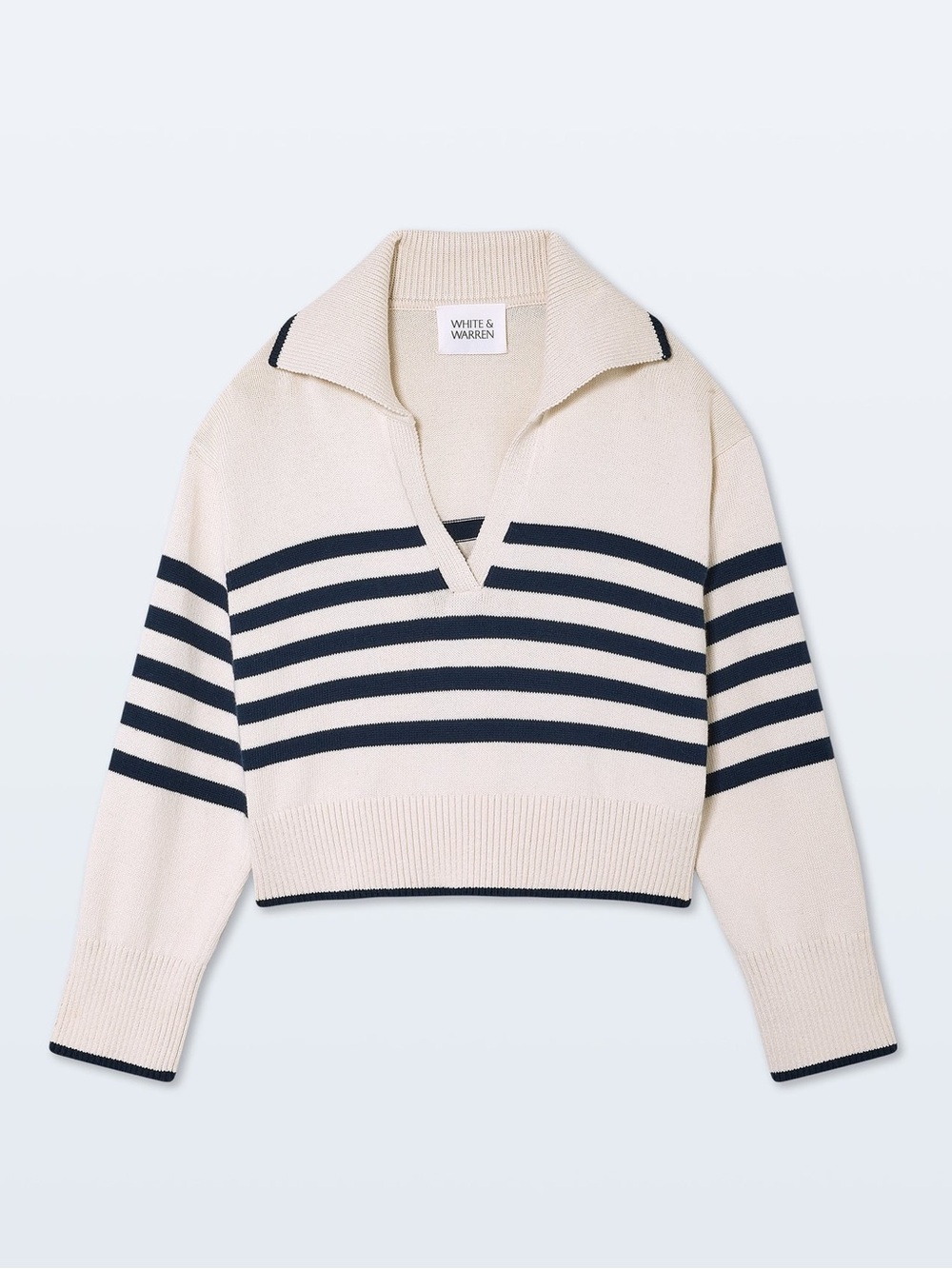 White + Warren Varsity Cotton Stripe Polo